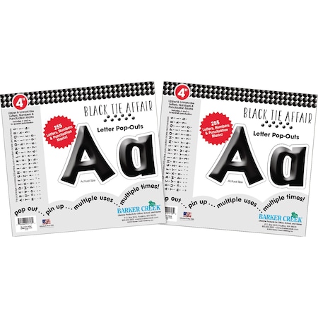 Barker Creek Black Tie Affair 4" Letter Pop-Outs, 510/Set 3637
